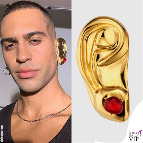 mahmood orecchino d'oro gucci immagini|Orecchini in oro 18 carati GG Tissue GUCCI da donna .